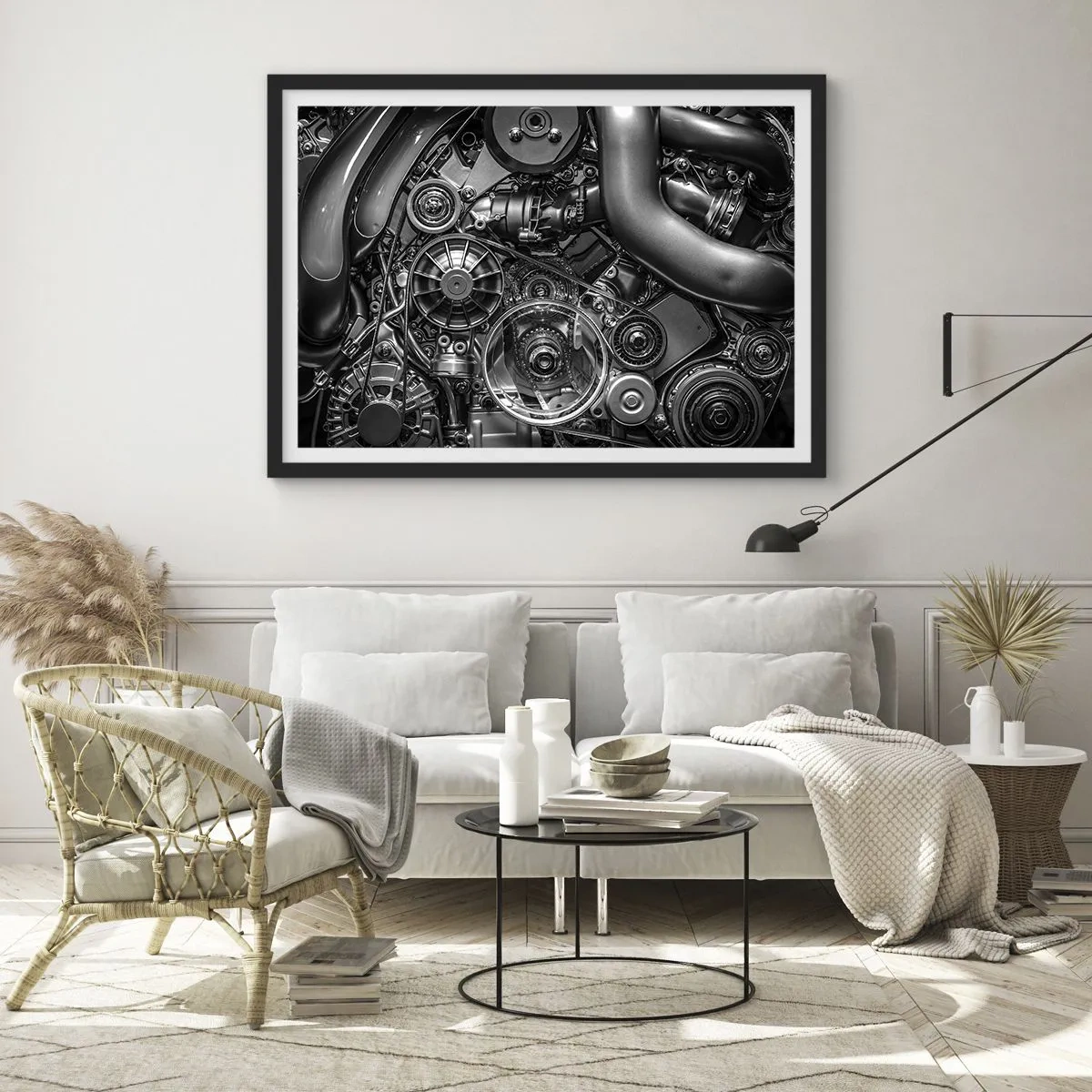 Plakát v černém rámu - Poezie mechaniky - 70x50 cm
