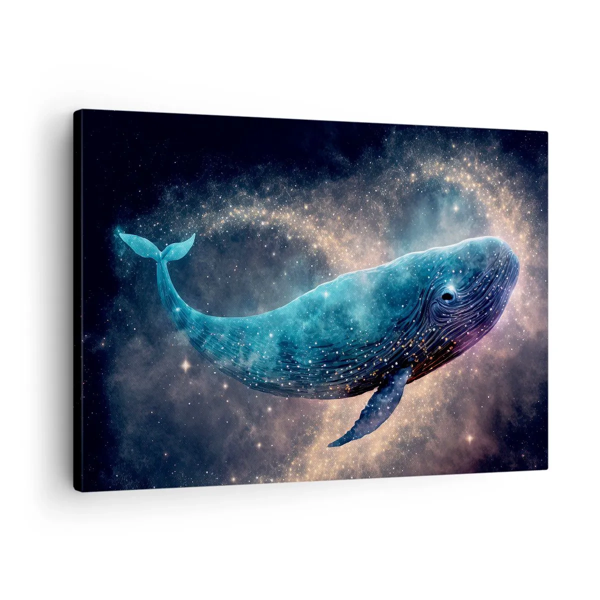 Obraz na plátně - Vesmírná velryba s galaxií v pozadí - 70x50cm - Je takový svět… - Moderní nástěnná dekorace do obývacího pokoje a ložnice ARTTOR