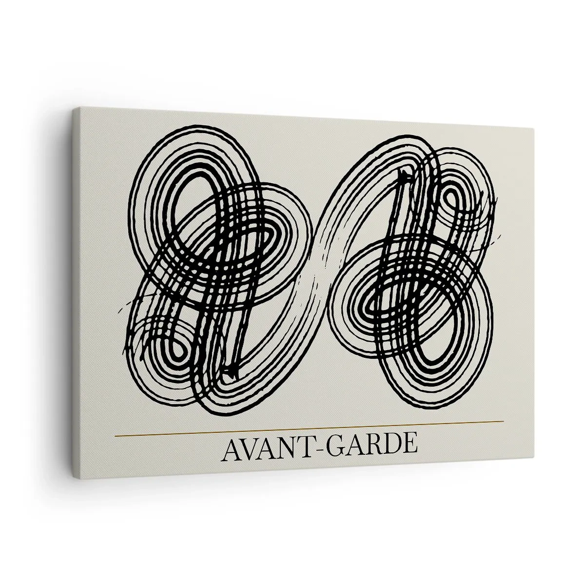 Obraz na plátně - Abstraktní černé čáry na světlém pozadí v avantgardním stylu. - 70x50cm - Vyšlo to spontánně - Moderní nástěnná dekorace do obývacího pokoje a ložnice ARTTOR