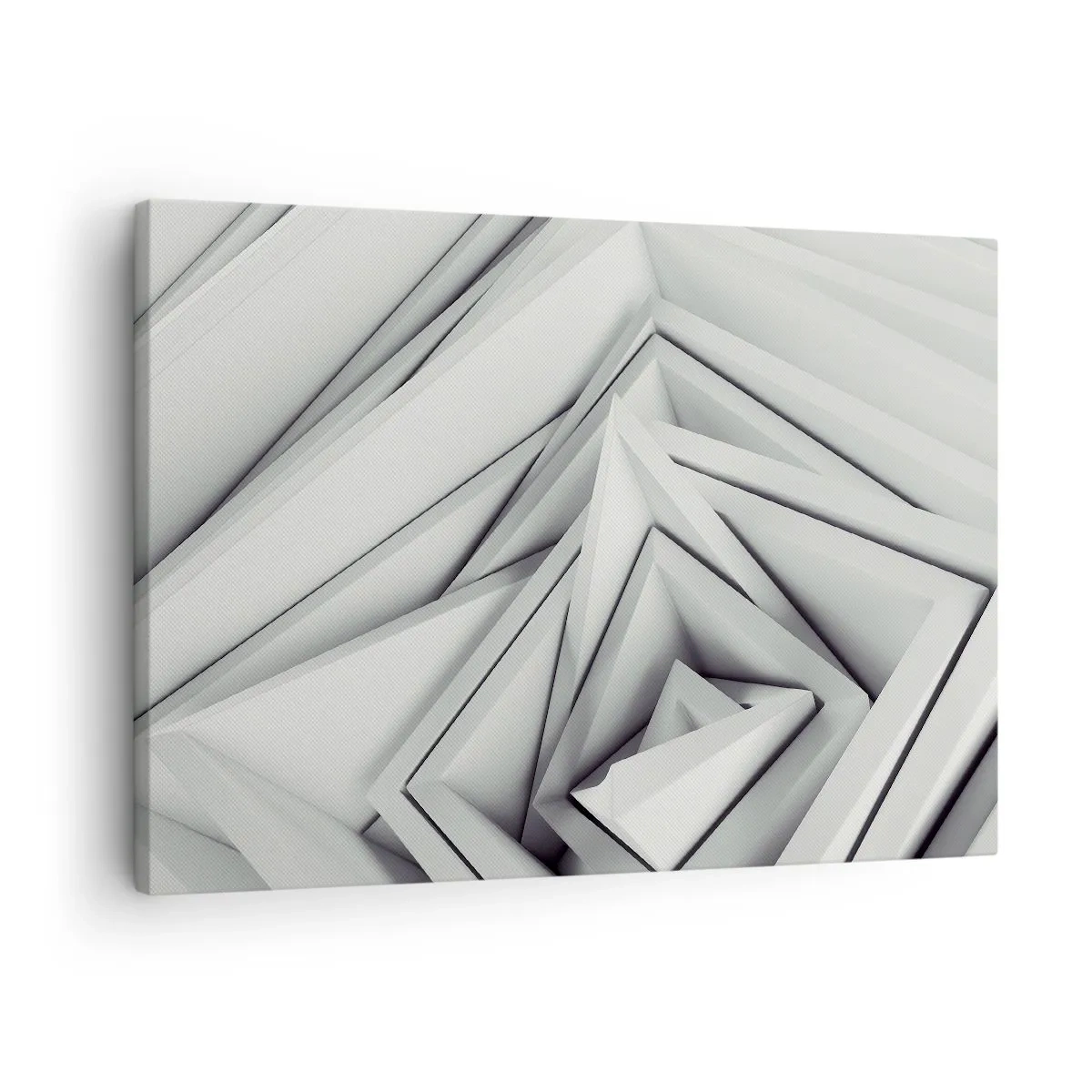 Obraz na plátně - Abstraktní kompozice geometrických tvarů v odstínech šedé. - 70x50cm - Symfonie ostrých úhlů - Moderní nástěnná dekorace do obývacího pokoje a ložnice ARTTOR