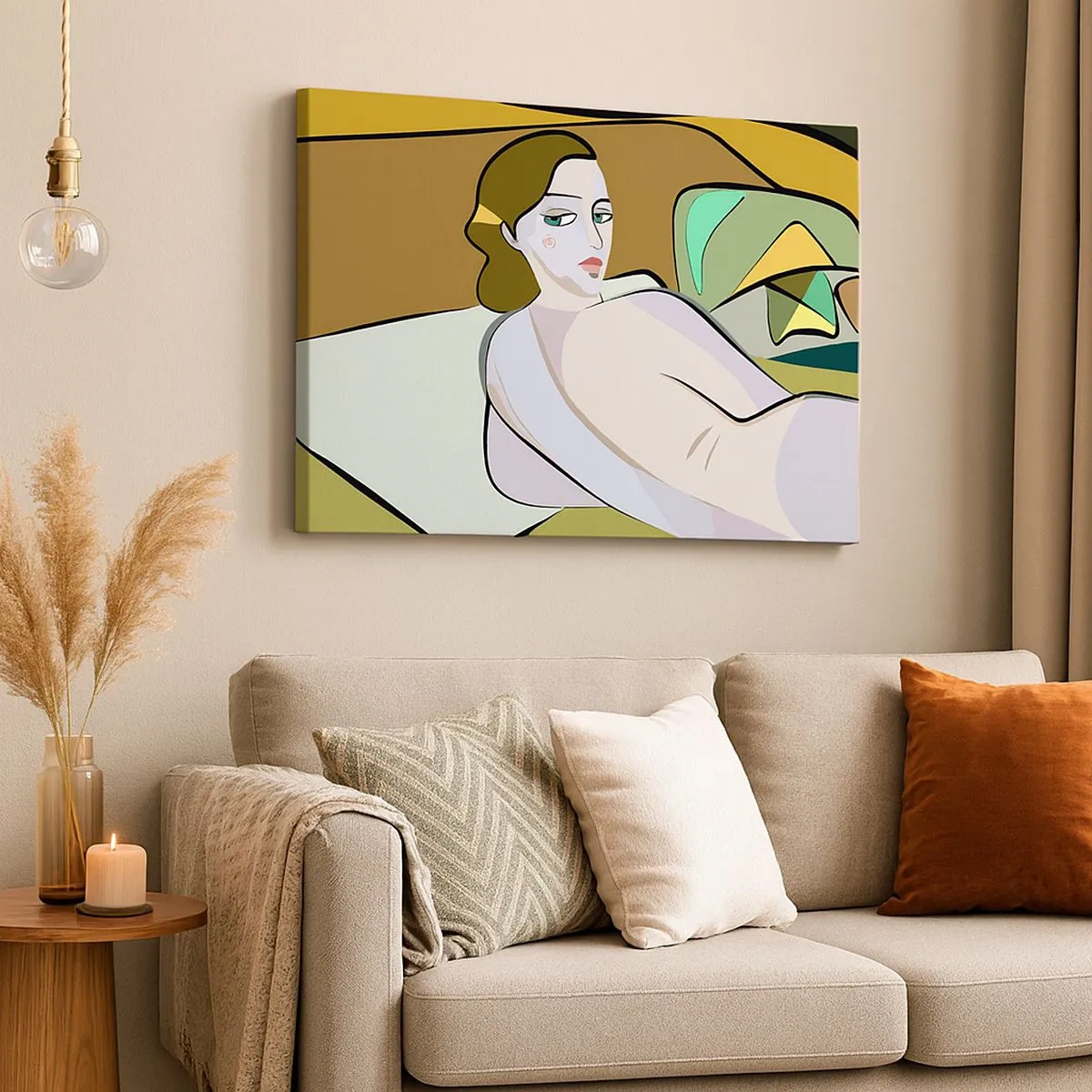 Obraz na plátně - Abstraktní postava v moderním stylu - 70x50cm - Intimní portrét - Moderní nástěnná dekorace do obývacího pokoje a ložnice ARTTOR
