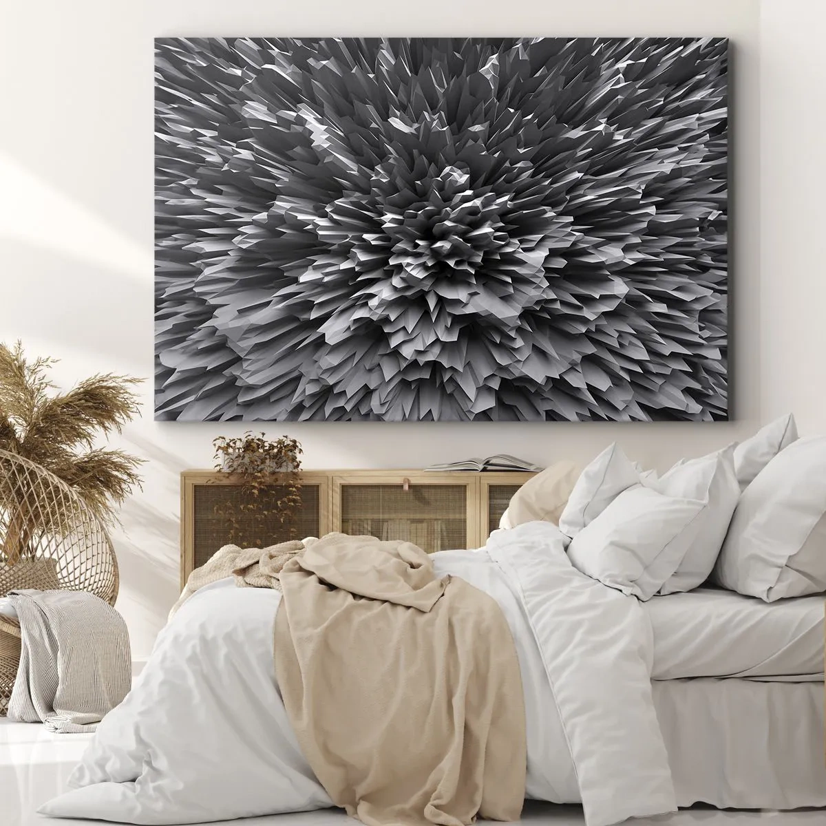 Obraz na plátně - Abstraktní struktura v odstínech šedé - 70x50cm - Ostřejší to už nebude - Moderní nástěnná dekorace do obývacího pokoje a ložnice ARTTOR