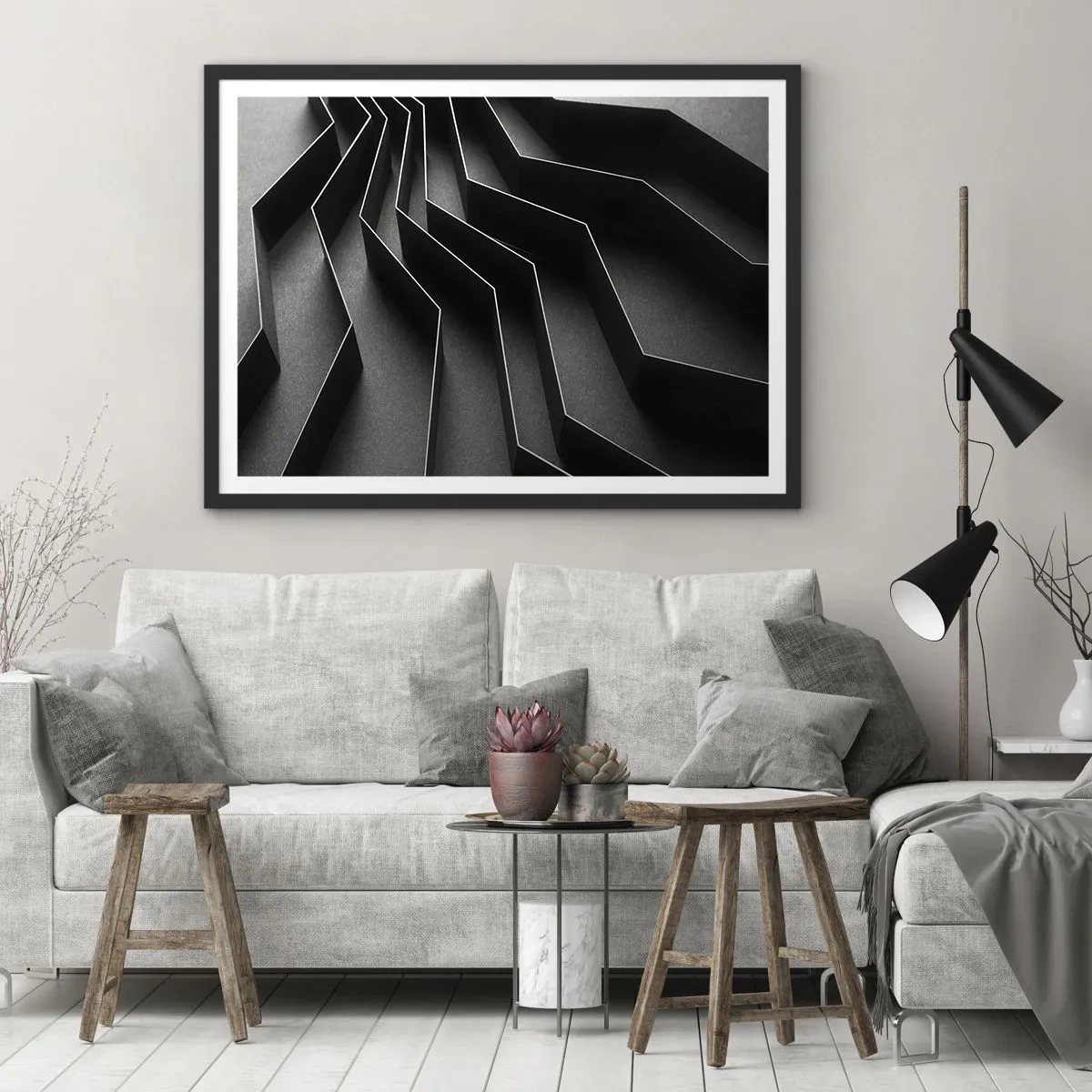 Plakát v černém rámu - Prostorový pořádek - 70x50 cm