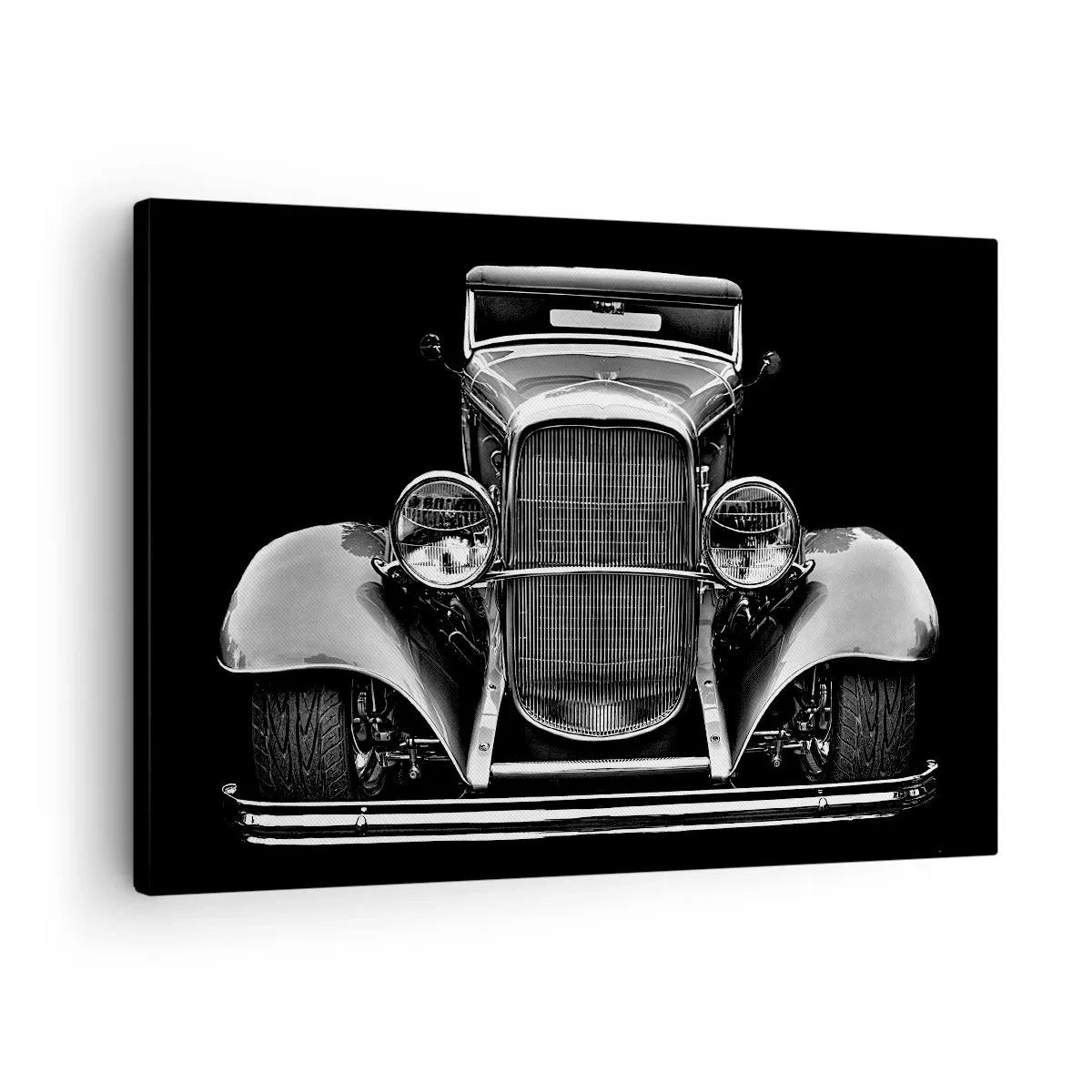 Obraz na plátně - Veterán v černé a bílé - 70x50cm - Opravdový gentleman - Moderní nástěnná dekorace do obývacího pokoje a ložnice ARTTOR