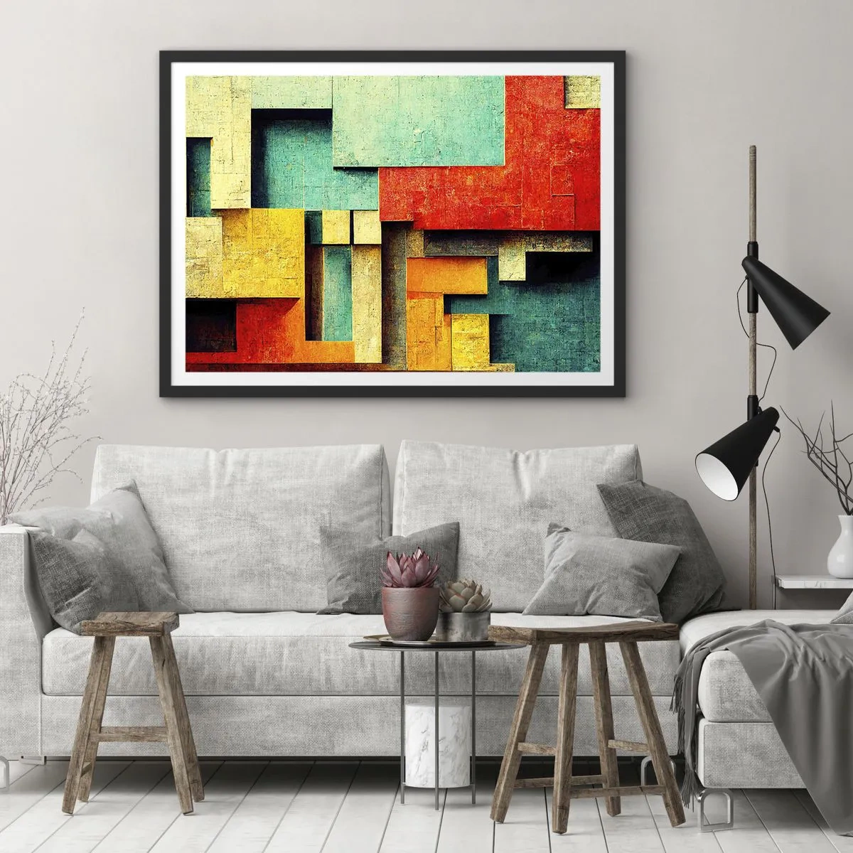 Plakát v černém rámu - Festival pravých úhlů - 70x50 cm