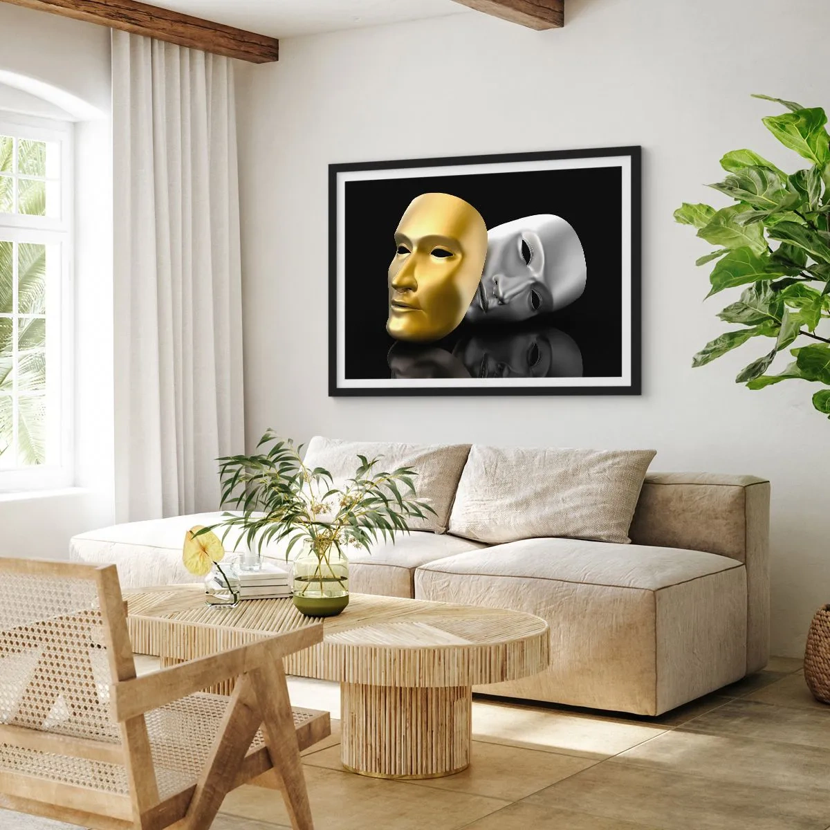 Plakát v černém rámu - Život je divadlo - 70x50 cm
