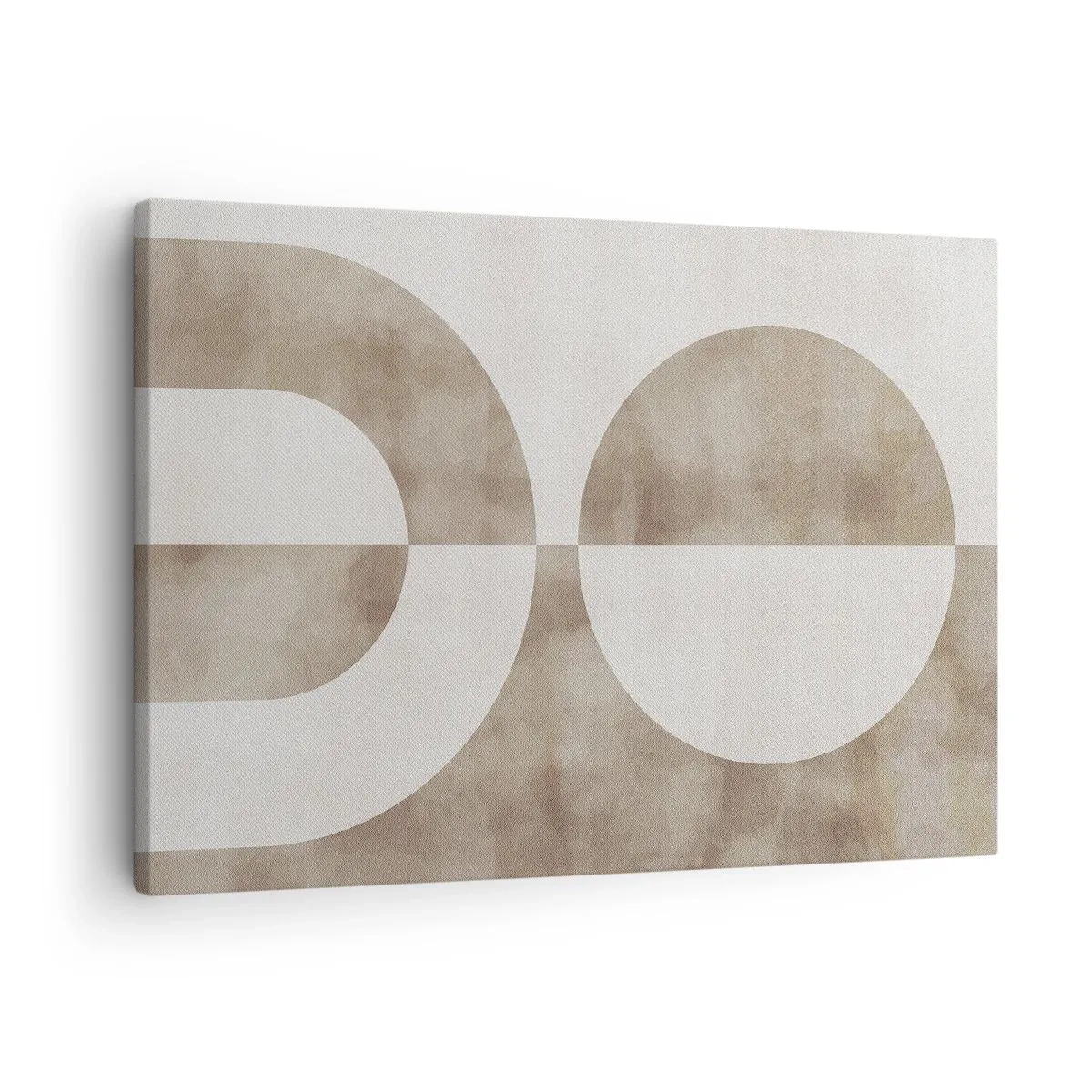 Obraz na plátně - Abstraktní obraz v béžových odstínech s geometrickými tvary a symetrií. - 70x50cm - Podobnosti a rozdíly - Moderní nástěnná dekorace do obývacího pokoje a ložnice ARTTOR