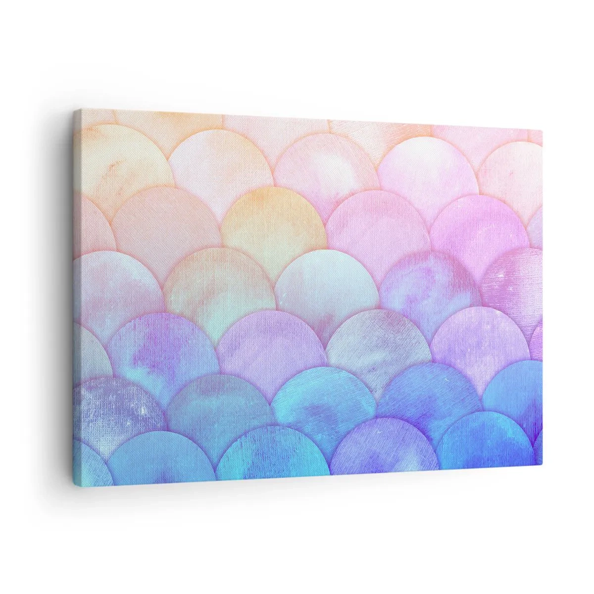 Obraz na plátně - Abstraktní váhy v pastelových odstínech - 70x50cm - Perleťová šupina - Moderní nástěnná dekorace do obývacího pokoje a ložnice ARTTOR