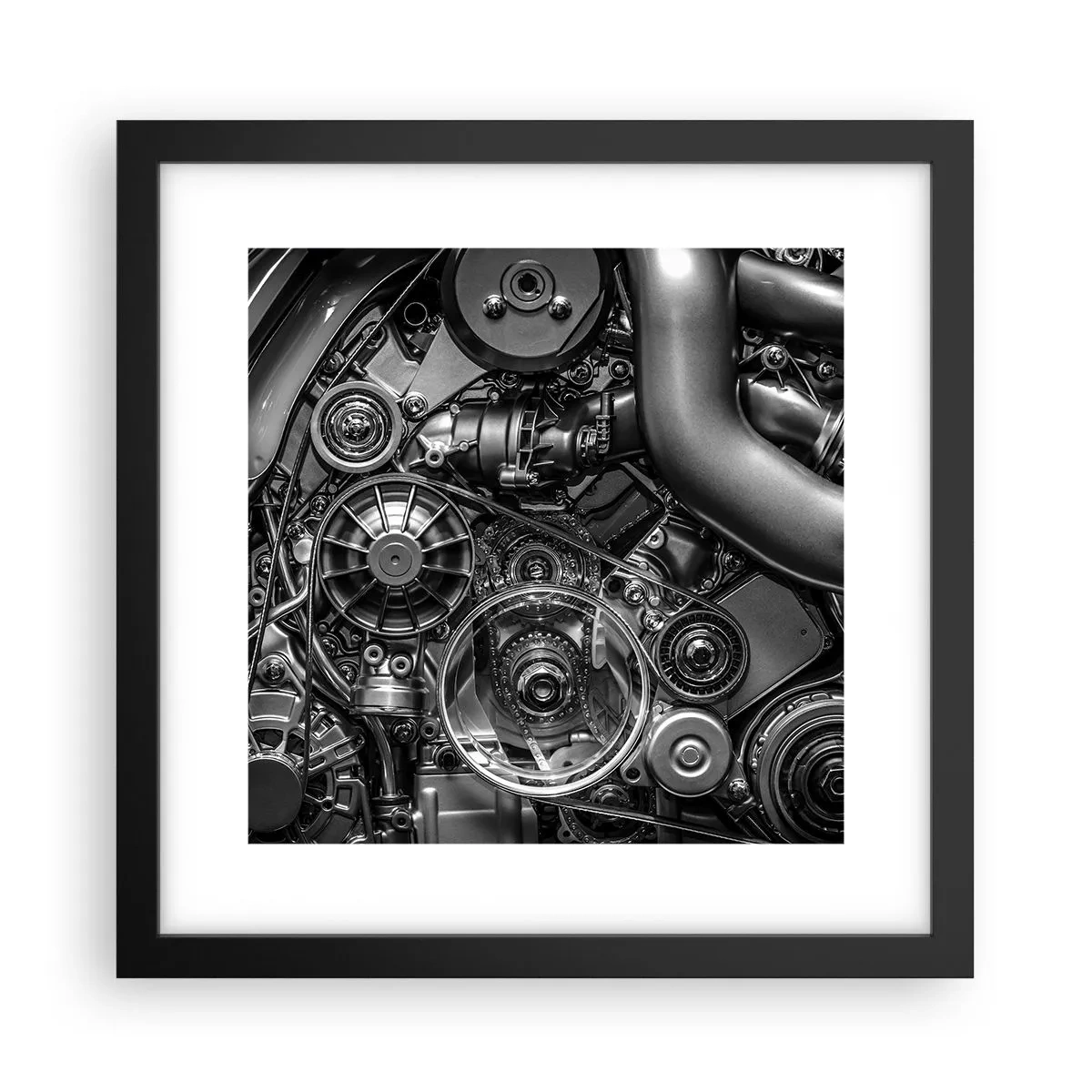 Plakát v černém rámu - Poezie mechaniky - 30x30 cm