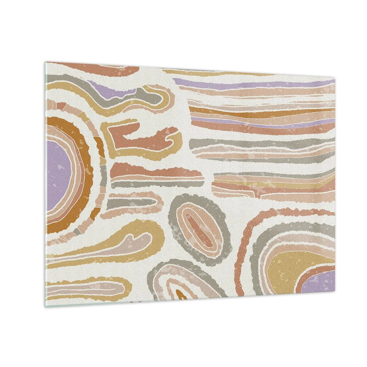 Obraz na skle - Barevné abstraktní tvary připomínající průřezy minerálů - 70x50cm - Barevné průřezy - Moderní nástěnná dekorace do obývacího pokoje a ložnice ARTTOR