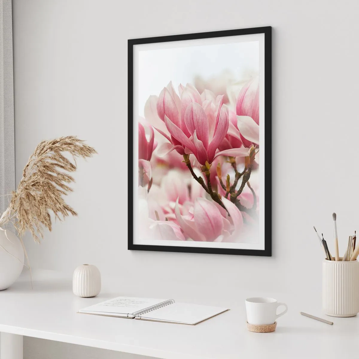 Plakát v černém rámu - Jarní květiny - 50x70cm - Jarní květy - Moderní nástěnná dekorace do obývacího pokoje a ložnice ARTTOR
