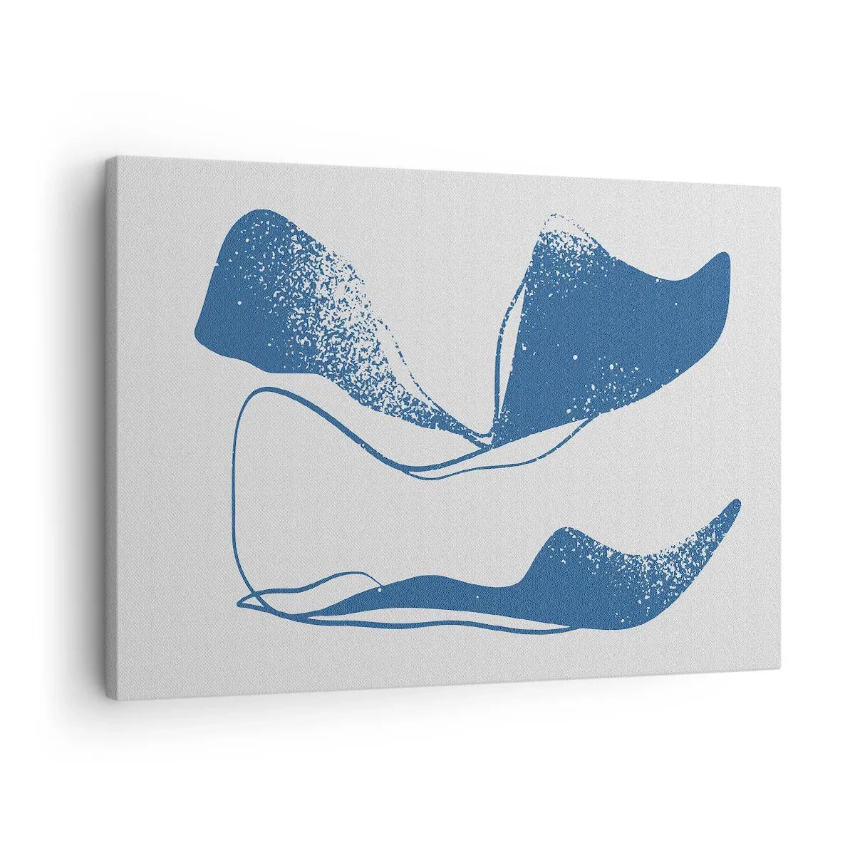 Obraz na plátně - Abstraktní tvary v modrých odstínech na bílém pozadí - 70x50cm - Okřídlená abstrakce - Moderní nástěnná dekorace do obývacího pokoje a ložnice ARTTOR