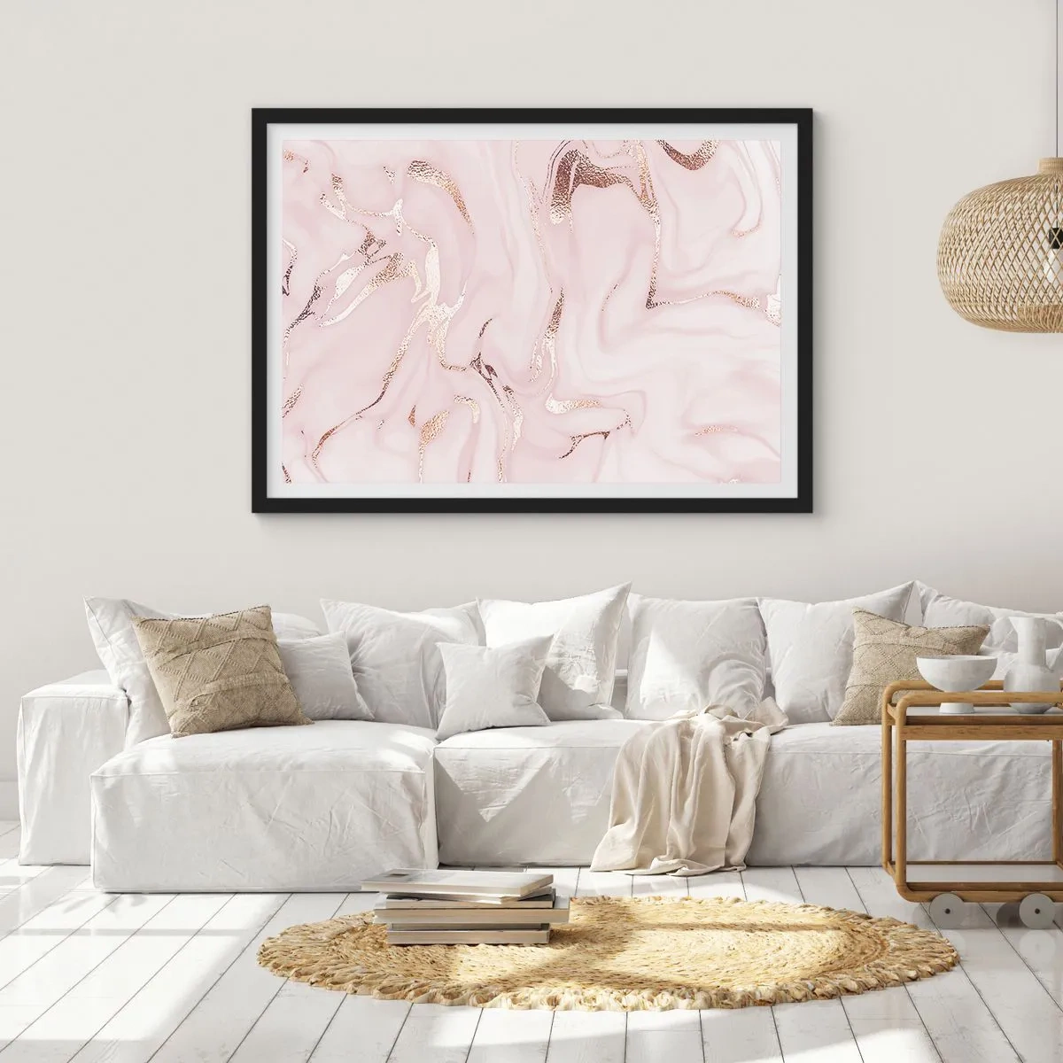 Plakát v černém rámu - V růžovém šílenství - 70x50 cm