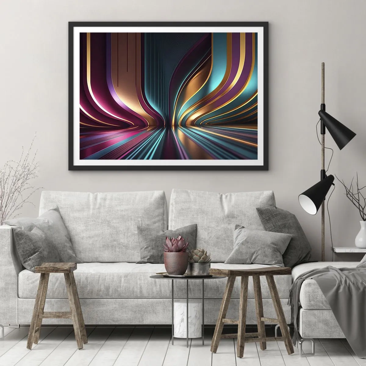 Plakát v černém rámu - Architektura světla - 70x50 cm