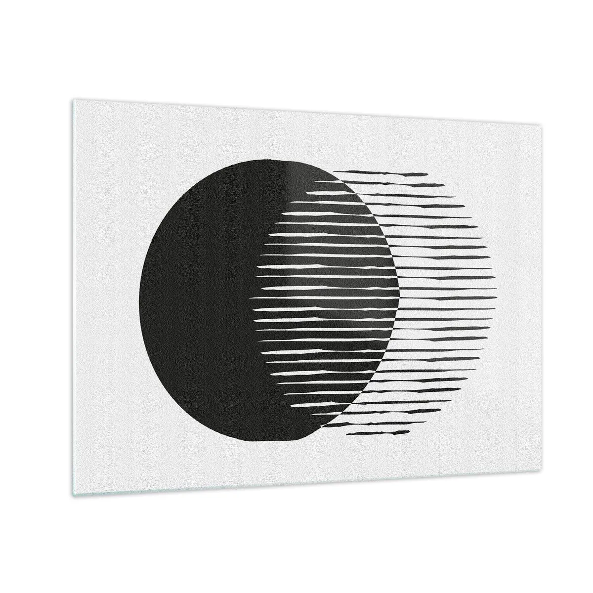 Obraz na skle - Minimalistická forma dvou protínajících se kruhů - 70x50cm - Jeho alter ego - Moderní nástěnná dekorace do obývacího pokoje a ložnice ARTTOR