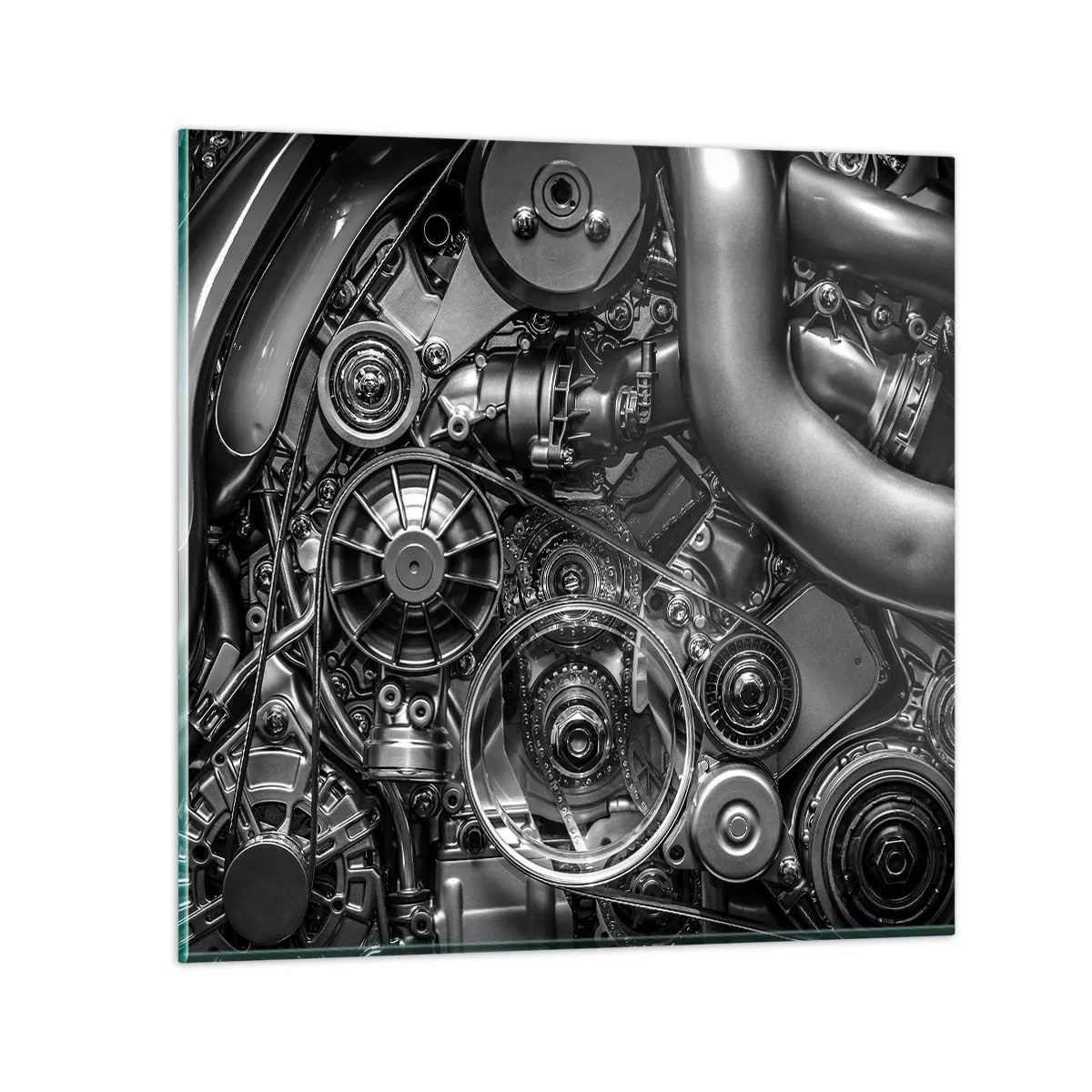 Obraz na skle - Poezie mechaniky - 30x30 cm