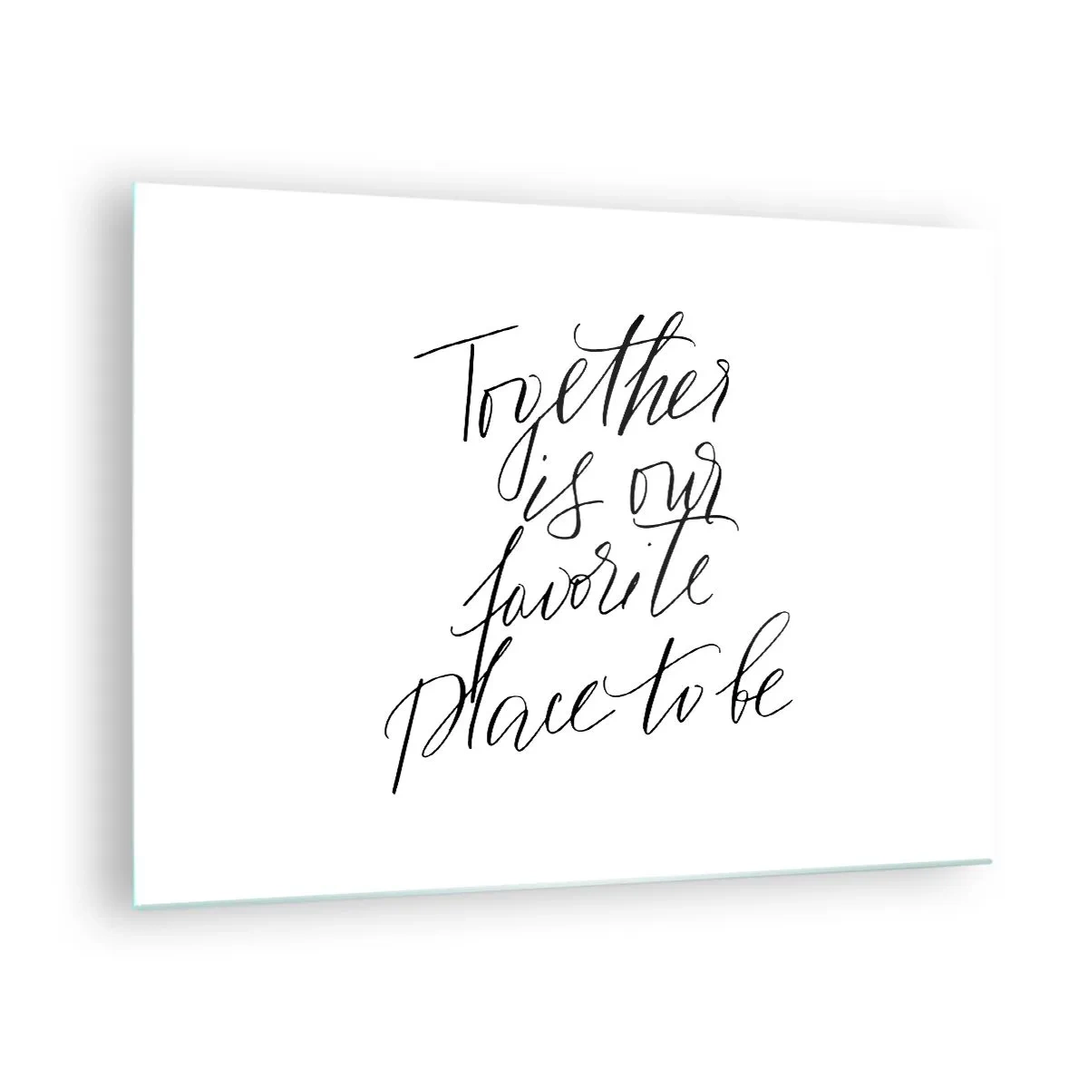 Obraz na skle - Minimalistický kaligrafický nápis na bílém pozadí - 70x50cm - Cítíte to také? - Moderní nástěnná dekorace do obývacího pokoje a ložnice ARTTOR