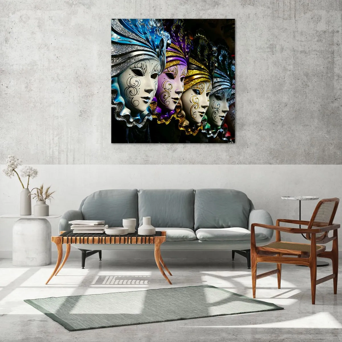 Obraz na skle - Tajemství ve zlaté a ve stříbrné - 30x30 cm